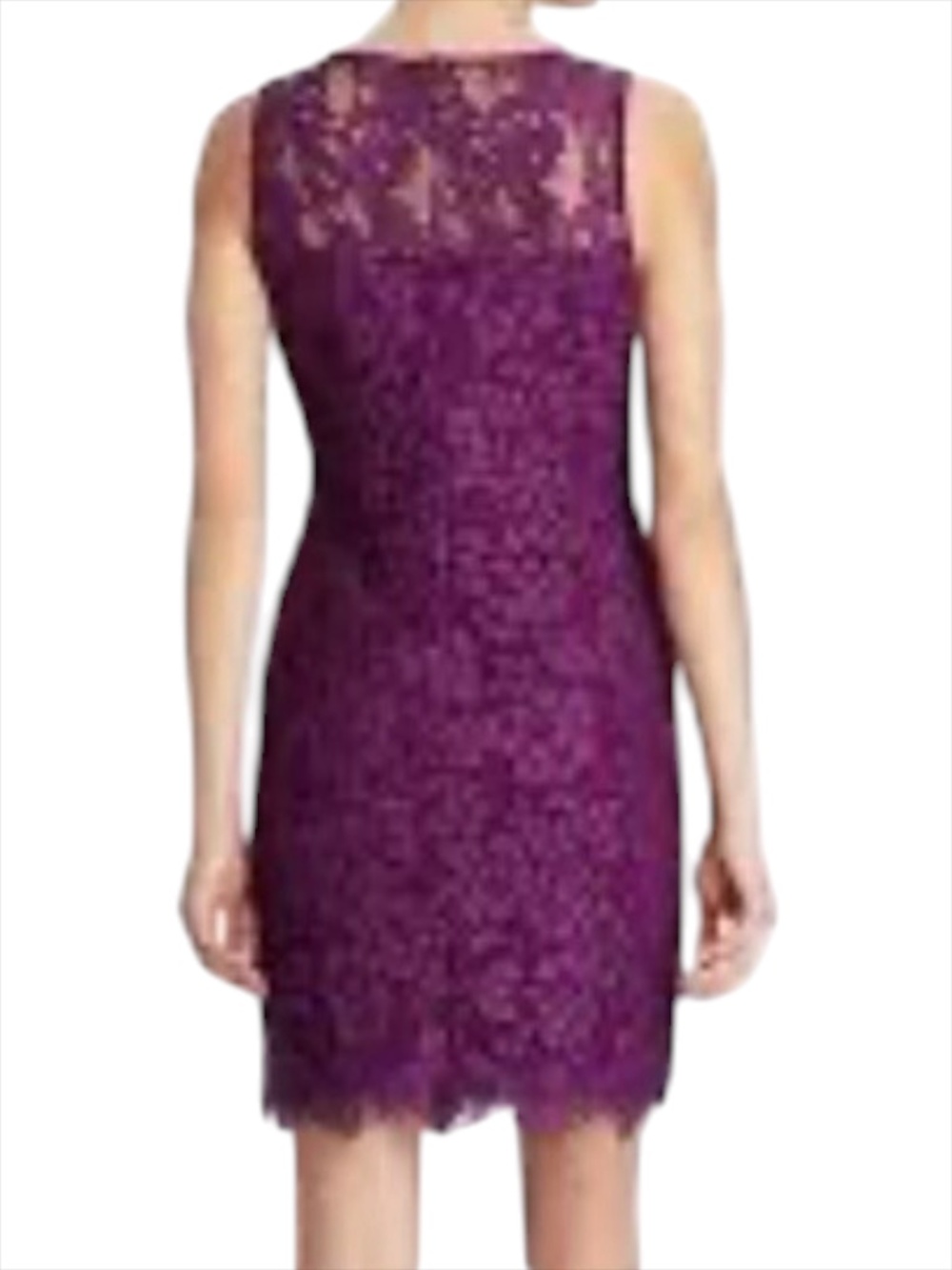 Lauren Ralph Lauren Melia Floral Lace Sheath Dress - Plum Purple Size 0P - Picture 2 of 11